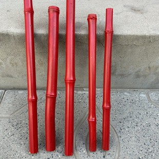 仿真红色竹竿仿真金竹子婚庆红色竹子橱窗装饰绿竹竿红竹竿细水竹