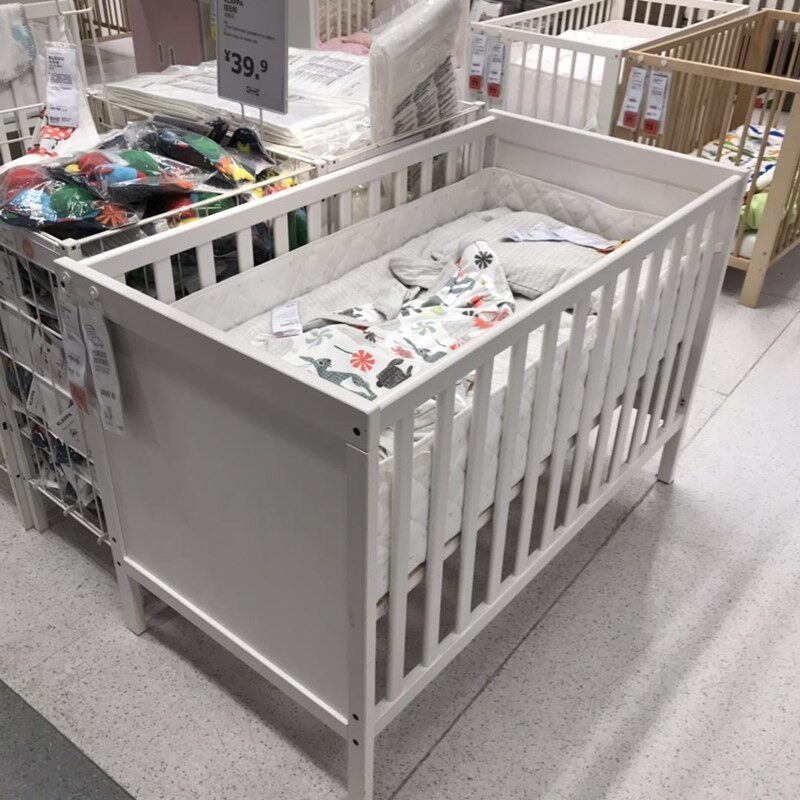 国内宜家桑维婴儿床实木可调节IKEA家具代购