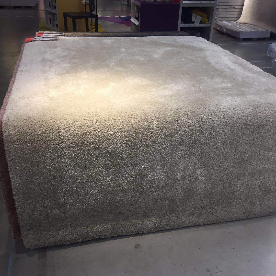 宜家短绒卧室茶几床边可水洗地毯