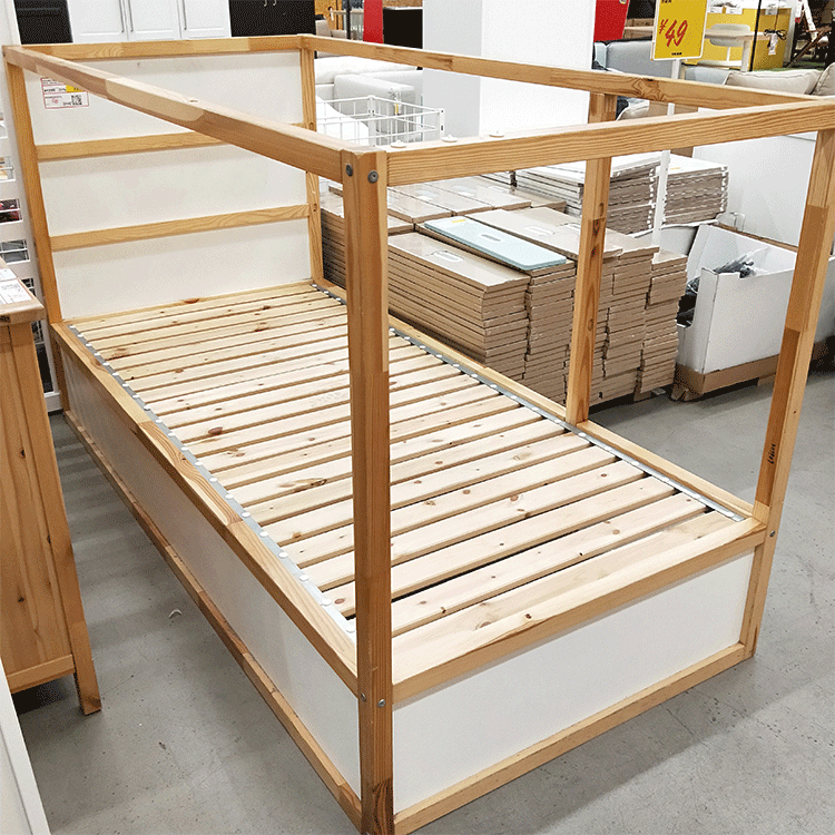 国内宜家库拉两用床儿童床宜家实木床架单人ikea家居代购松木