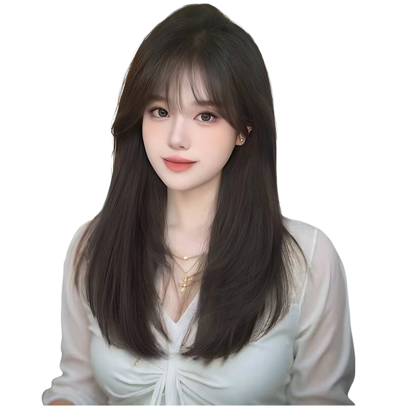 假發(fā)女長(zhǎng)發(fā)真發(fā)全真人發(fā)無(wú)痕遞針自然減齡蓬松長(zhǎng)直發(fā)蕾絲全頭套