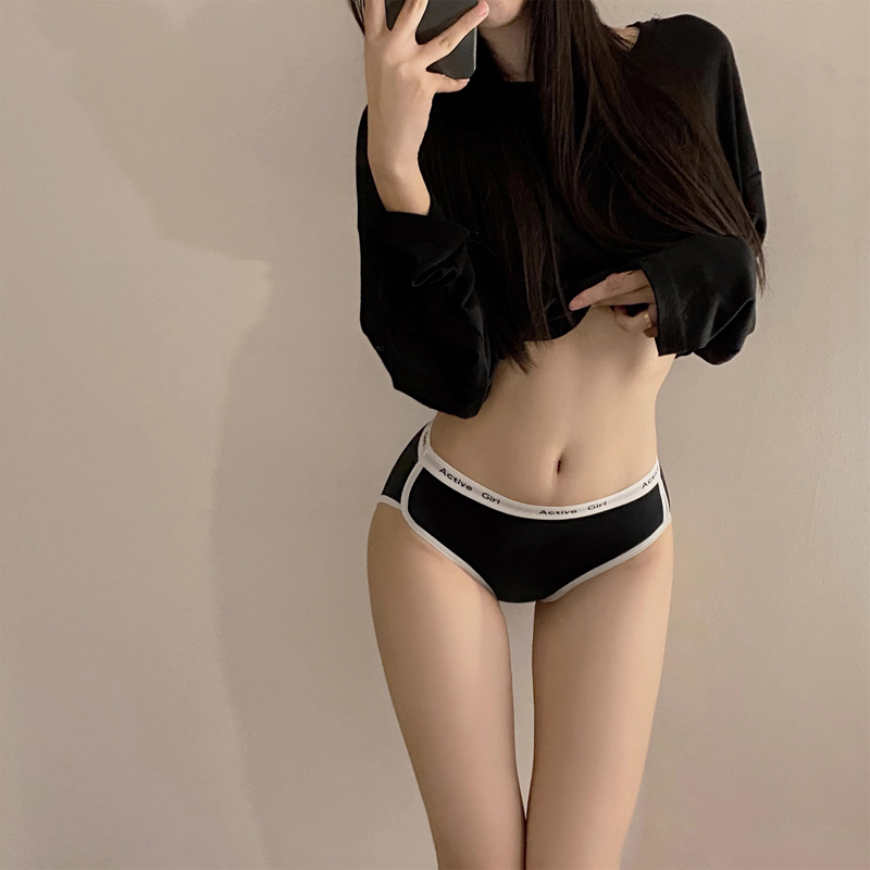 内裤女士纯棉抗菌全棉2025新款字母腰带运动透气少女学生三角短裤