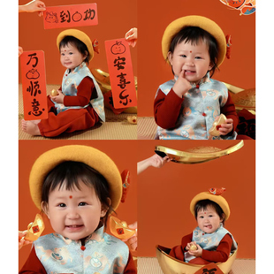 新年马年春节儿童摄影服饰皮影戏马道具过年拍照气氛道具影楼用品