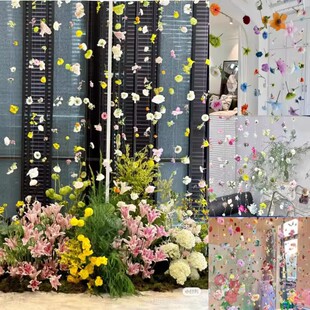 小红书同款悬浮花朵diy花帘子材料包仿真花吊饰挂饰新年橱窗装扮