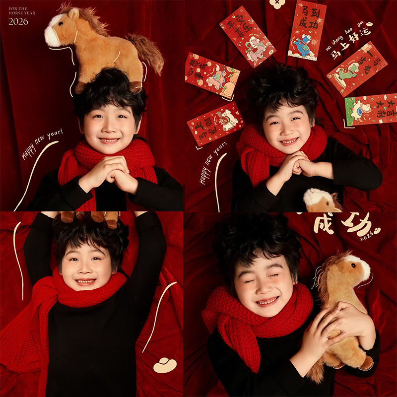 小马公仔毛绒玩具仿真动物玩偶马儿童拍照道具摆件马年生肖马礼物