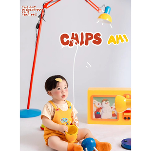 儿童摄影服装益智园主题宝宝周岁照拍照服装小童艺术照拍照道具