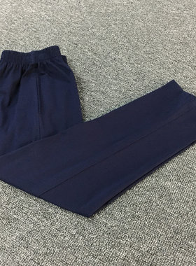 藏青全棉春夏秋季薄款净版直筒学生成人男女运动百搭宽松裤校服裤