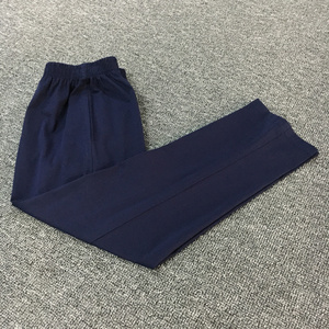 藏青全棉春夏秋季薄款净版直筒学生成人男女运动百搭宽松裤校服裤