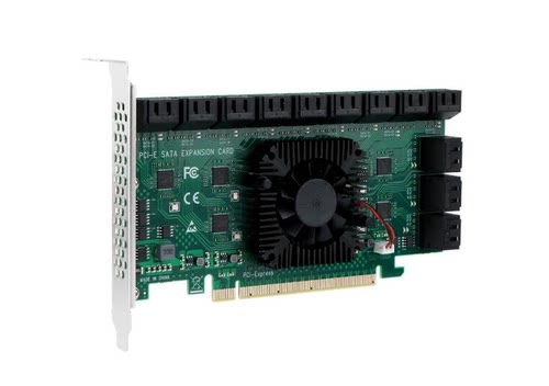 魔羯MOGE MC2624台式机PCI-E转24口SATA3硬盘扩展卡SATA6G转接卡