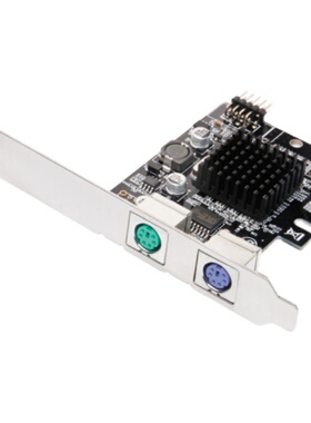 魔羯MOGE MC2210 PCI-E转PS2键盘鼠标圆口扩展卡PCIE转PS/2转接卡