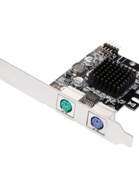 魔羯MOGE MC2210 PCI-E转PS2键盘鼠标圆口扩展卡PCIE转PS/2转接卡