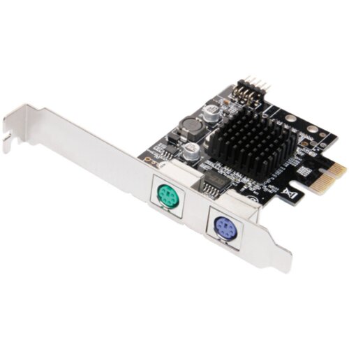 魔羯MOGE MC2210 PCI-E转PS2键盘鼠标圆口扩展卡PCIE转PS/2转接卡