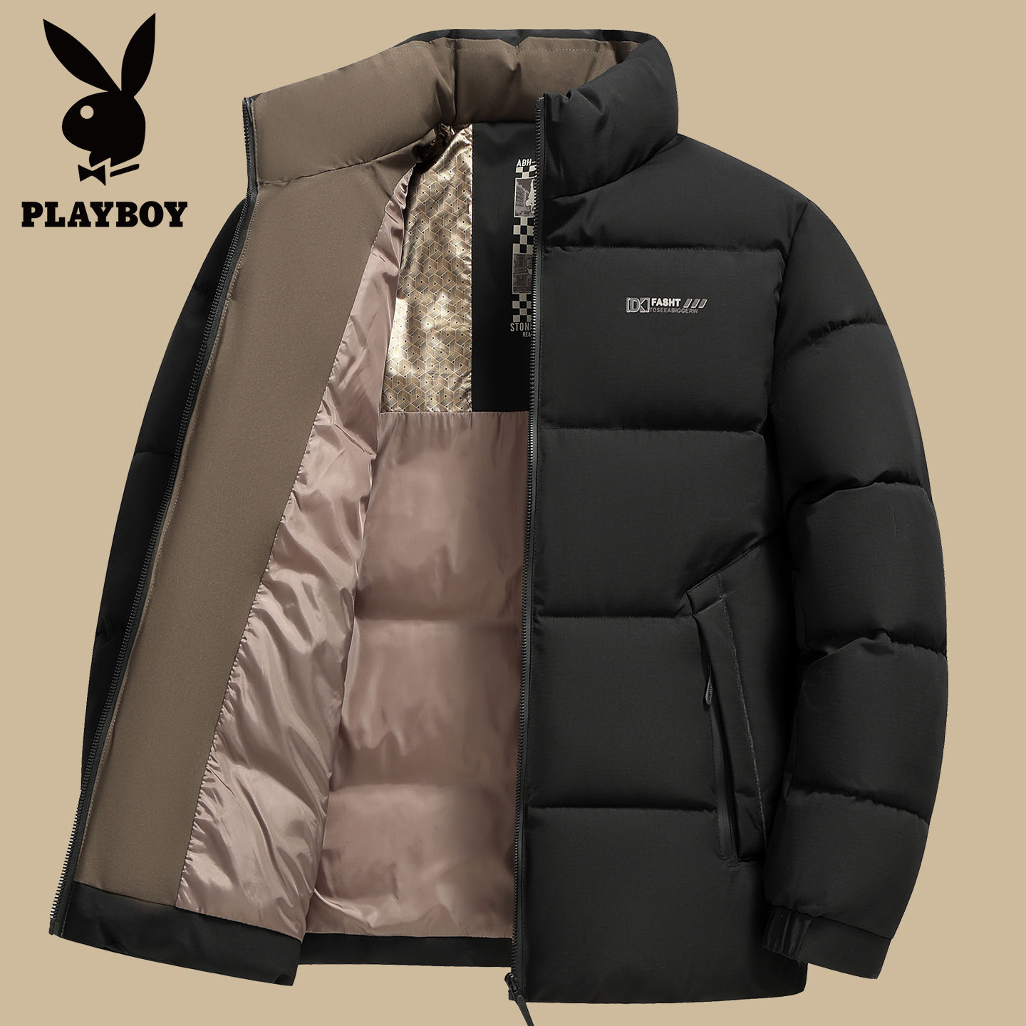 花花公子男士冬季羽绒棉服