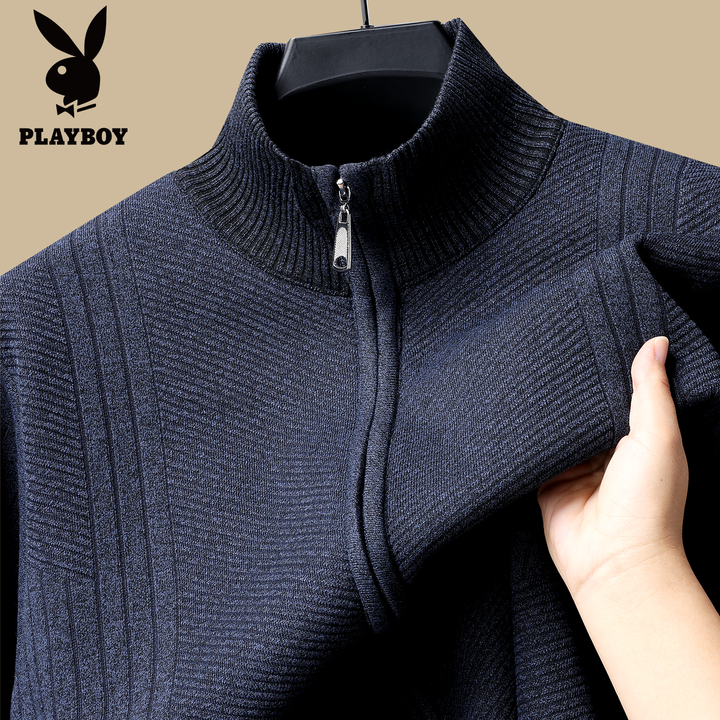 中老年针织开衫男加厚保暖毛衣