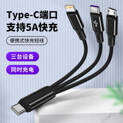 手机TypeC三合一PD快充短线