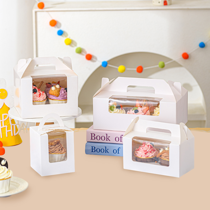 纸杯蛋糕包装盒1/2/4/6粒装加厚