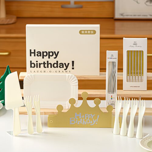 生日蛋糕餐具一次性纸盘折盒发货