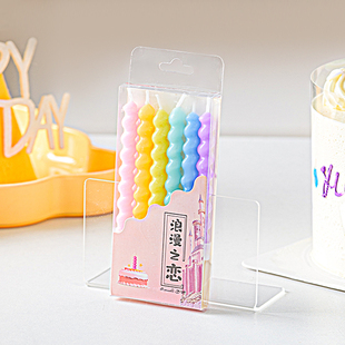 网红螺纹蜡烛生日蛋糕用 饰用品批 ins创意儿童彩色插件烘焙浪漫装