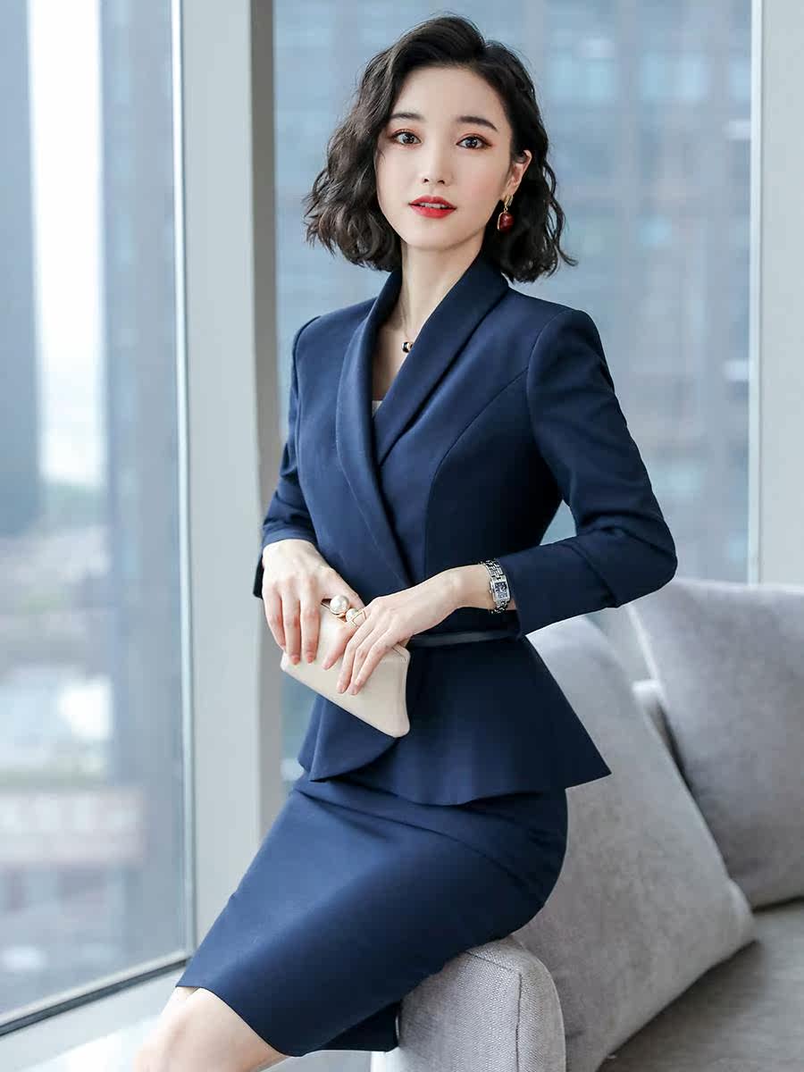 诗璐雅春秋时尚职业套装女干练商务套裙气质ol空姐制服西装工作服