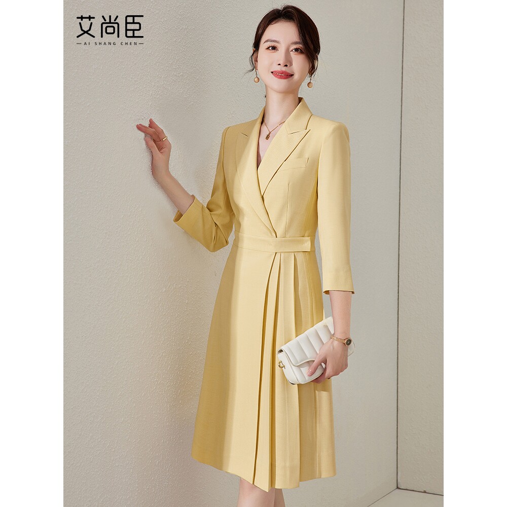 艾尚臣夏季连衣裙女2024新款气质女装高端女神范遮肚子显瘦时尚裙