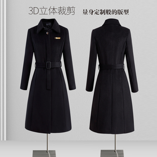 职业装毛呢大衣女冬季中长款酒店前台工作服物业客服呢子外套工装
