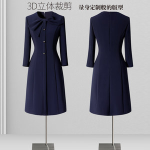 职业连衣裙女夏春2026新款气质时尚减龄导购前台工装美容师工作服