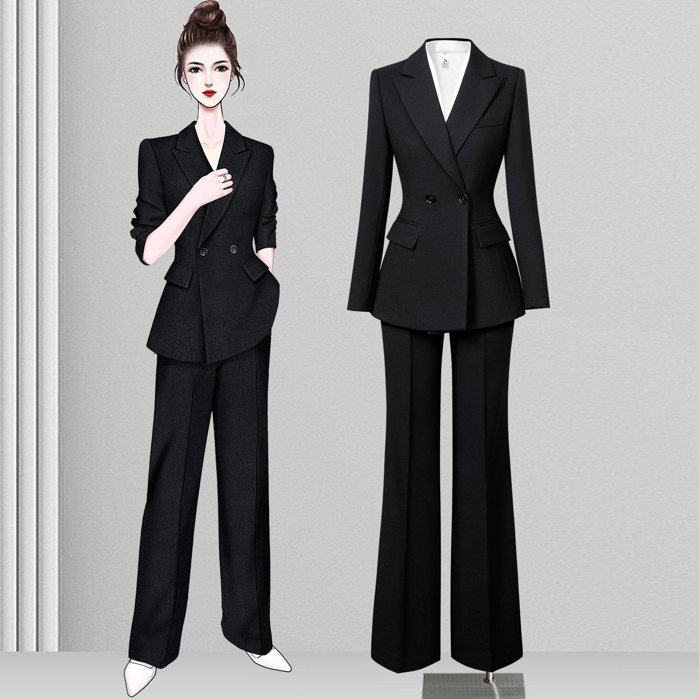 黑色西装套装女2026新款春秋高级感职业正装OL通勤上班西服工作服