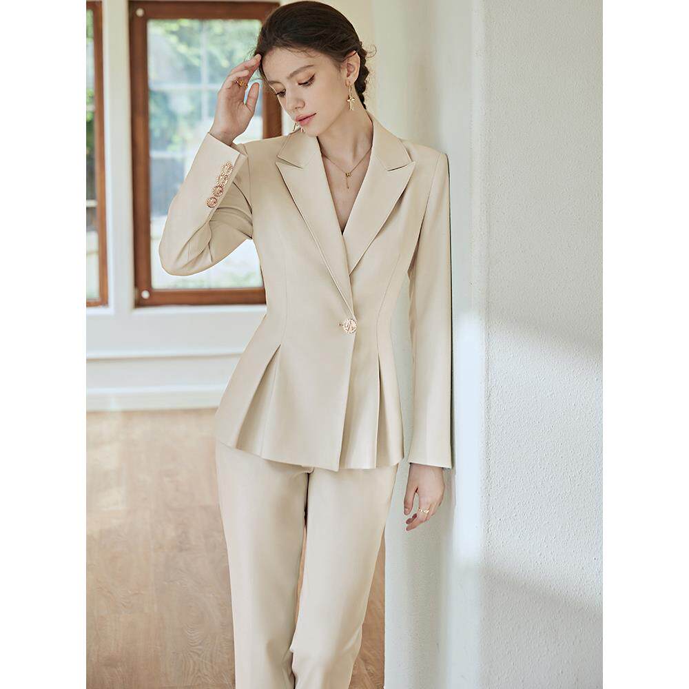 전문 정장 여성 비즈니스 가을 긴팔 정장 정장 기질 여신 스타일 가벼운 럭셔리 하이 엔드 바지 작업복 가을