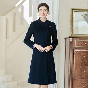 职业毛呢大衣女冬季珠宝店前台售楼部案场置业顾问物业工作服2024