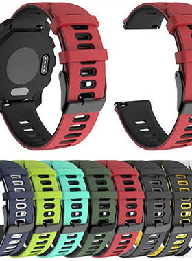 适用佳明Forerunner245/M/645手表带快拆硅胶GarminVenu2双色腕带