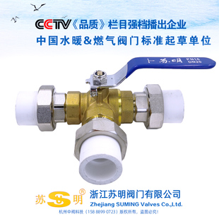 ppr三通球阀热水器太阳能转换苏明阀门热熔pe活接暖气管开关