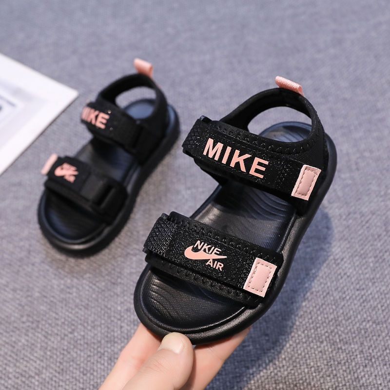 儿童凉鞋防滑2024夏季新款宝宝软底小男孩黑色男童露趾鞋子沙滩鞋