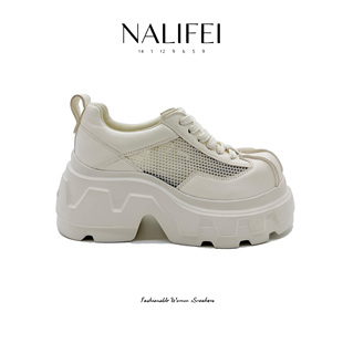 NALIFEI娜莉妃设计师女鞋时尚休闲厚底真皮英伦乐福女鞋 潮