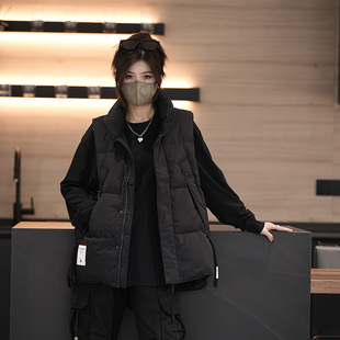 宽松潮牌加厚马夹情侣装 90白鸭绒 羽绒马甲外套男女同款 工装 冬季