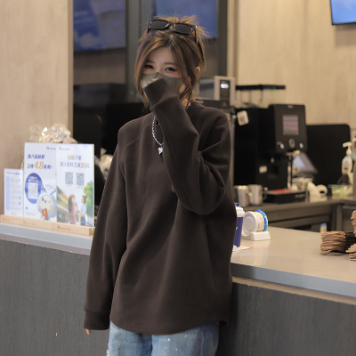 基础款双面绒打底衫男女同款