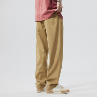 纯色百搭纯棉工装 休闲裤 裤 宽松美式 子 男女同款 重磅高垂感直筒裤