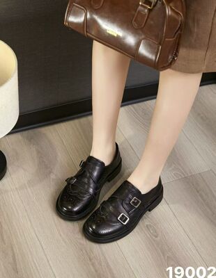 商标同款2026春秋款真皮英伦风皮鞋19002