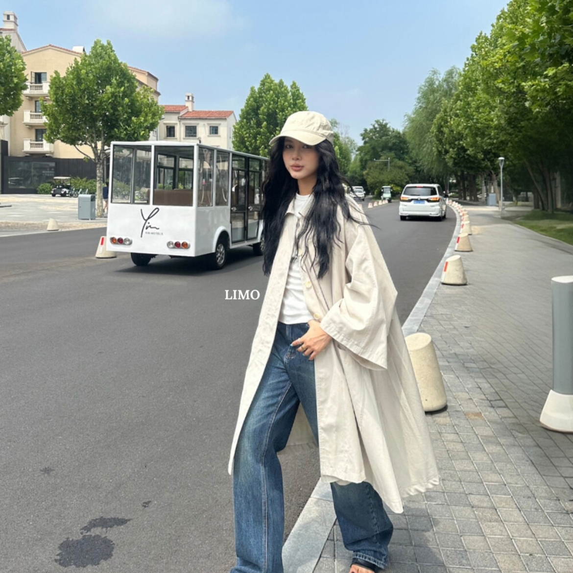 LIMO老钱风极简大牌伞形A摆风衣