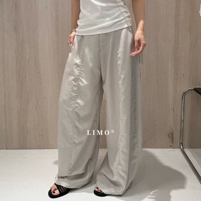 LIMO纯色宽松阔腿休闲西裤