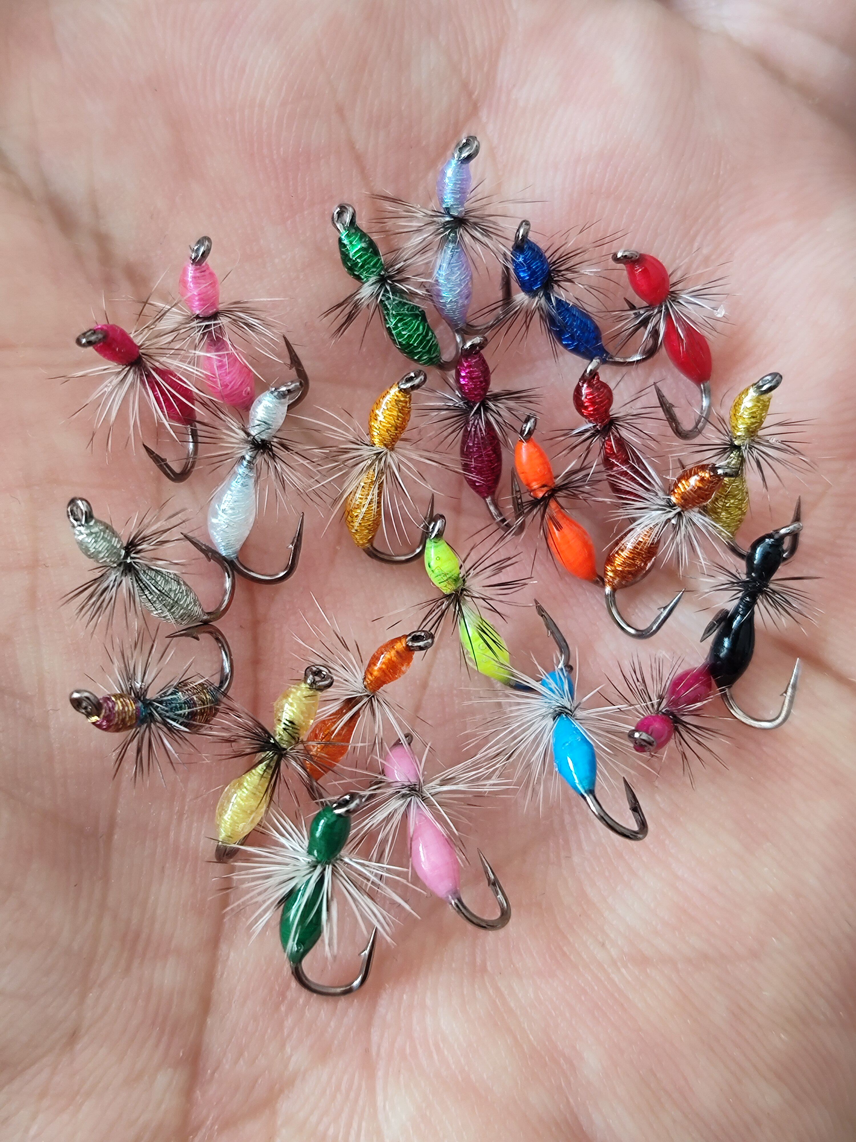 蓑羽蚂蚁飞蝇钩高亮光炫彩荧光夜光溪流微物路亚假饵马口白条罗非