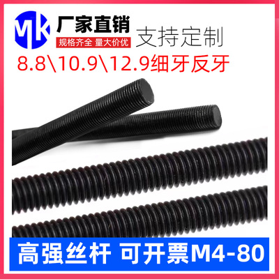 12.9级高强度丝杆8.8 10.9 全螺纹牙条通丝杆全牙螺杆M6M8M64-M80