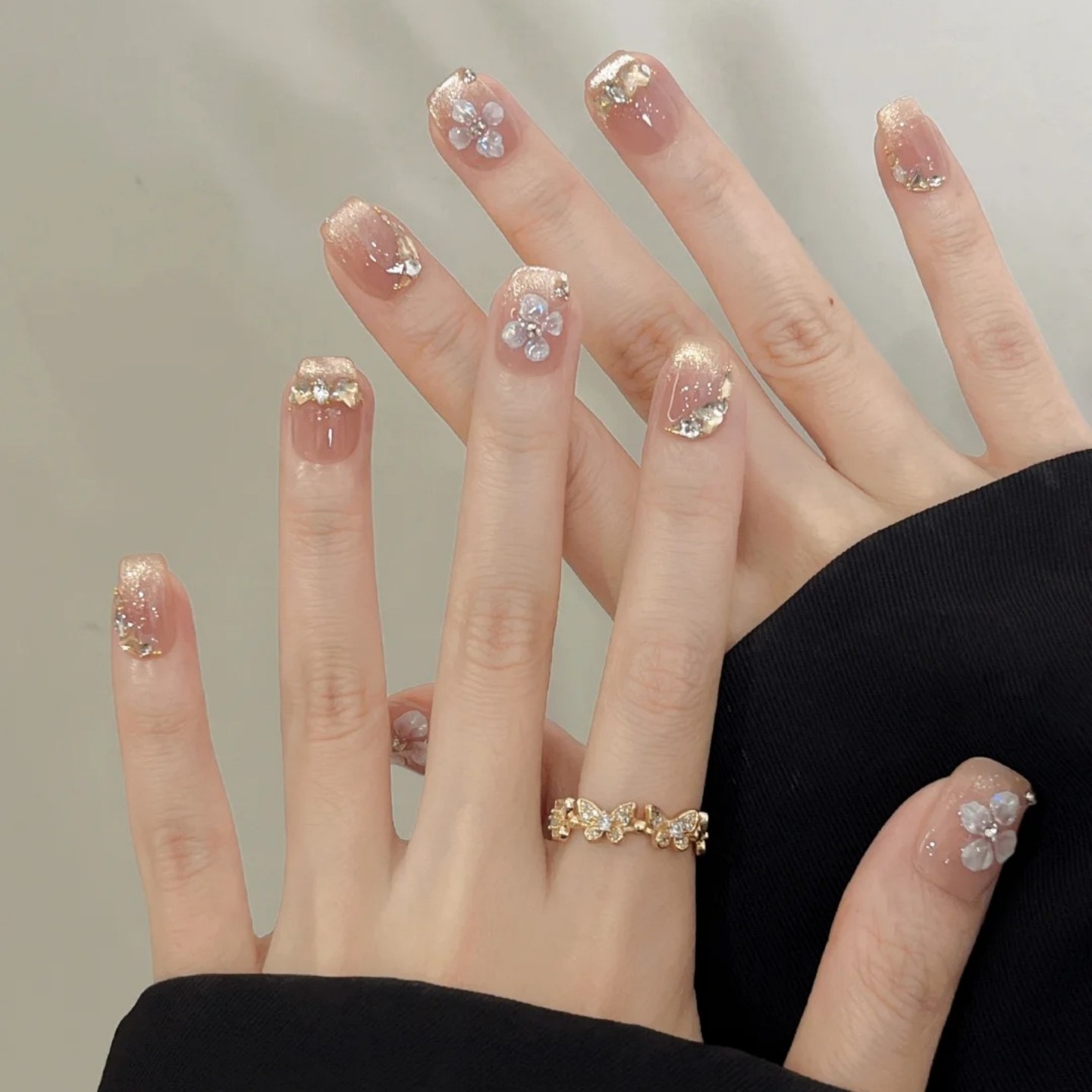 金光猫眼花花美甲穿戴甲手工短款温柔日常渐变成品纯欲高级感立体,彩妆/香水/美妆工具,美甲工具,淘宝优惠券,粉丝福利购,淘宝优惠卷