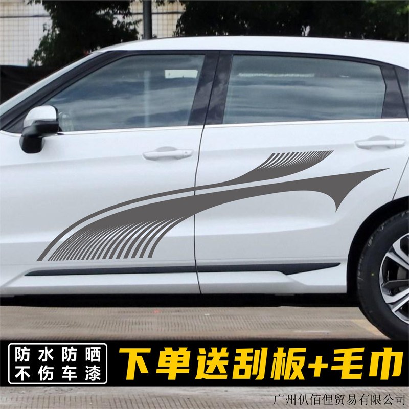 适用本田URV汽车拉花贴纸冠道车身个性改装贴画缤智xcrv专用车贴