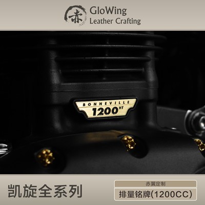 赤翼适用凯旋bobber速度大师T120复古老黄铜发动机车标装饰替换件