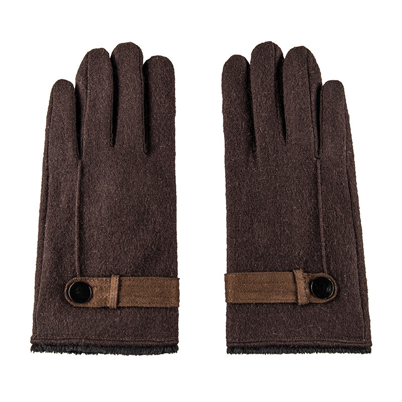 HENGYUANXIANG AUTUMN AND WINTER VELVET THICKENED MALE TOUCH SCREEN GLOVES KOREAN VERSION OF OUTDOOR CYCLING WARM STUDENT WOOL GLOVES