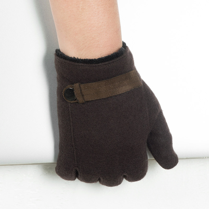 HENGYUANXIANG AUTUMN AND WINTER VELVET THICKENED MALE TOUCH SCREEN GLOVES KOREAN VERSION OF OUTDOOR CYCLING WARM STUDENT WOOL GLOVES