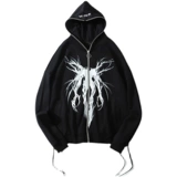 Оригинальная черная демисезонная толстовка с капюшоном, куртка, оверсайз