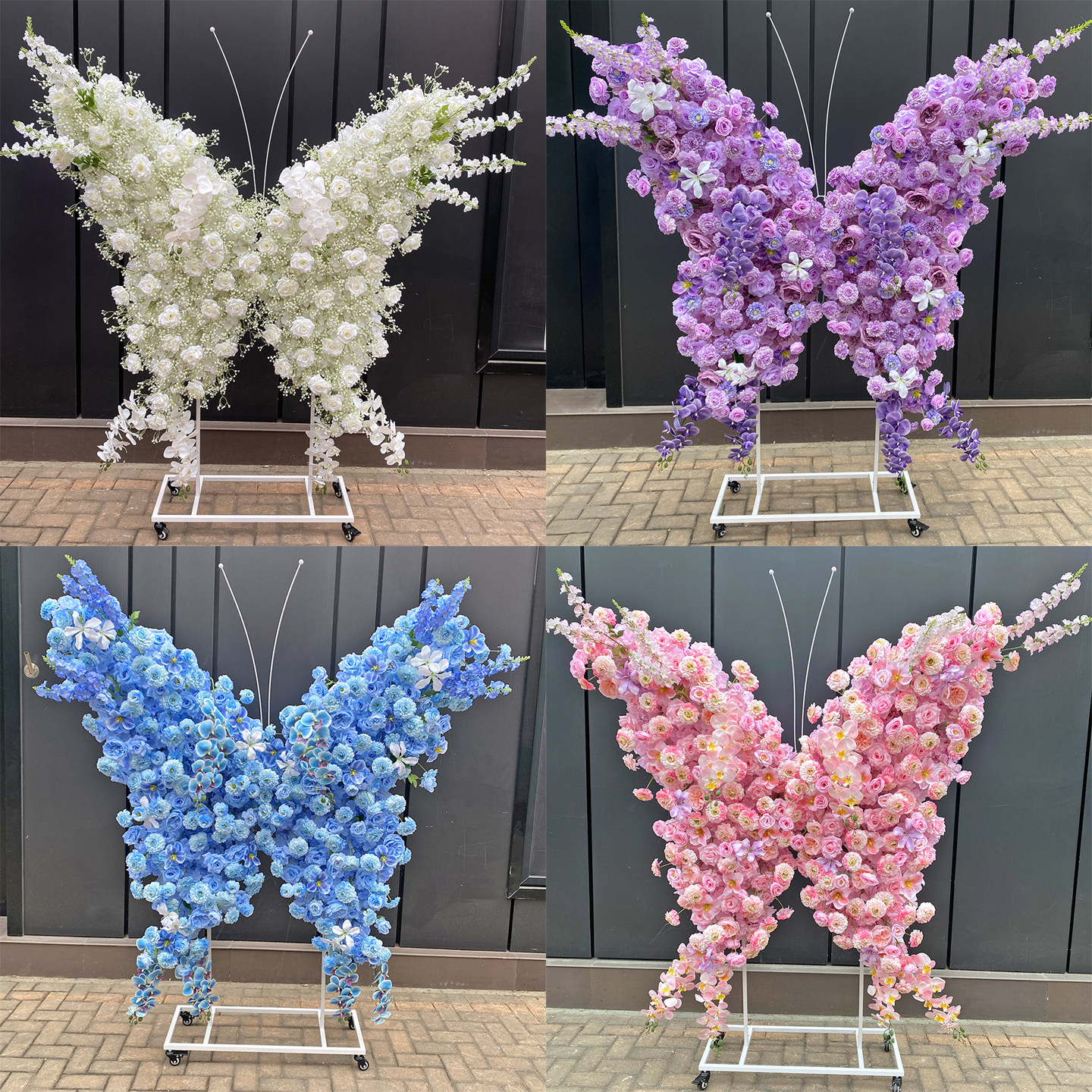 蝴蝶造型网纱大翅膀仿真绢花图片
