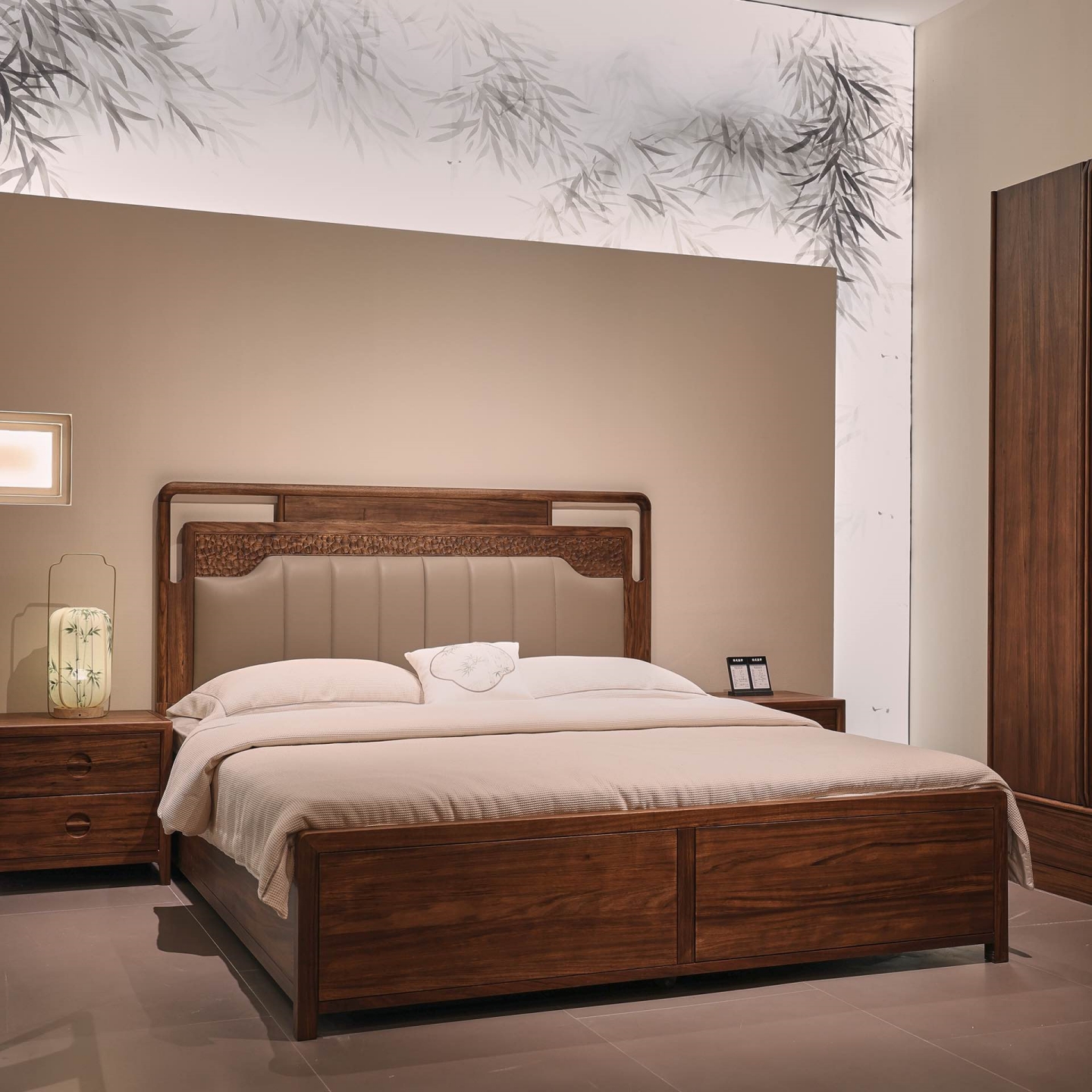 宋式美学实木床1.8米双人大床软包床主卧婚床1.5米储物床高端家具