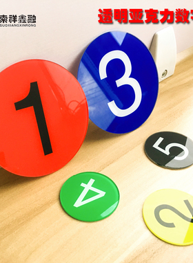 亚克力数字贴号码牌餐厅餐桌编号标识提示牌编号贴衣柜编号牌网吧桌子塑料号码牌更衣柜试衣间号码贴定制圆形